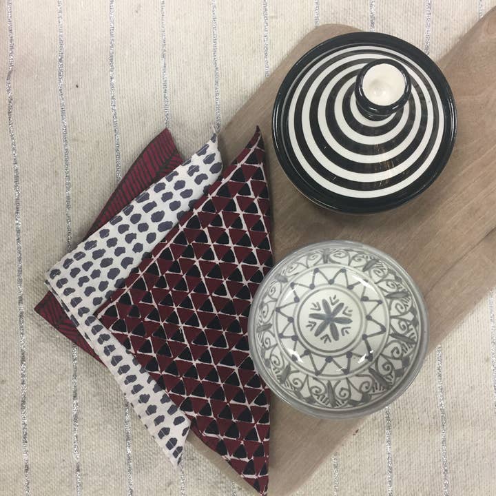 atelierBOEMIA - Wholesale Decorative Plate/Dish/Bowl - Safi Ceramic Tapas Bowls - Set of 4 Patterns16