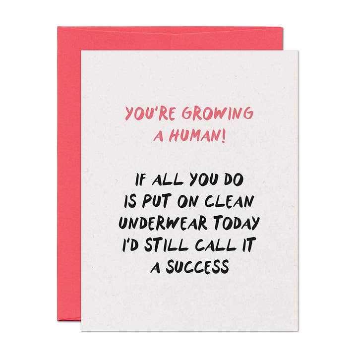 Warren Tales - Wholesale Congratulations Card - Growing A Human Baby New Parent Card