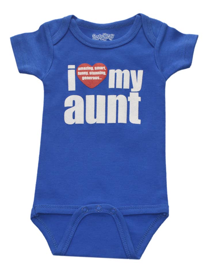 Sara Kety Baby & Kids - Wholesale Bodysuit (Non-Footed) - Baby - I Love My Aunt Onesie - Royal Blue