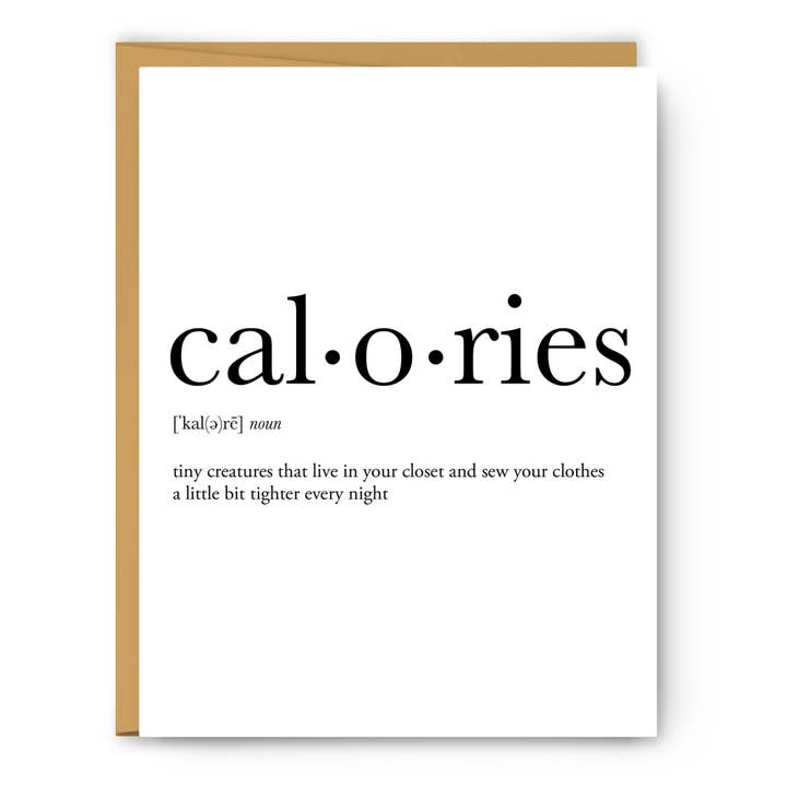 Calories Definition - Everyday Card for wholesale by Footnotes