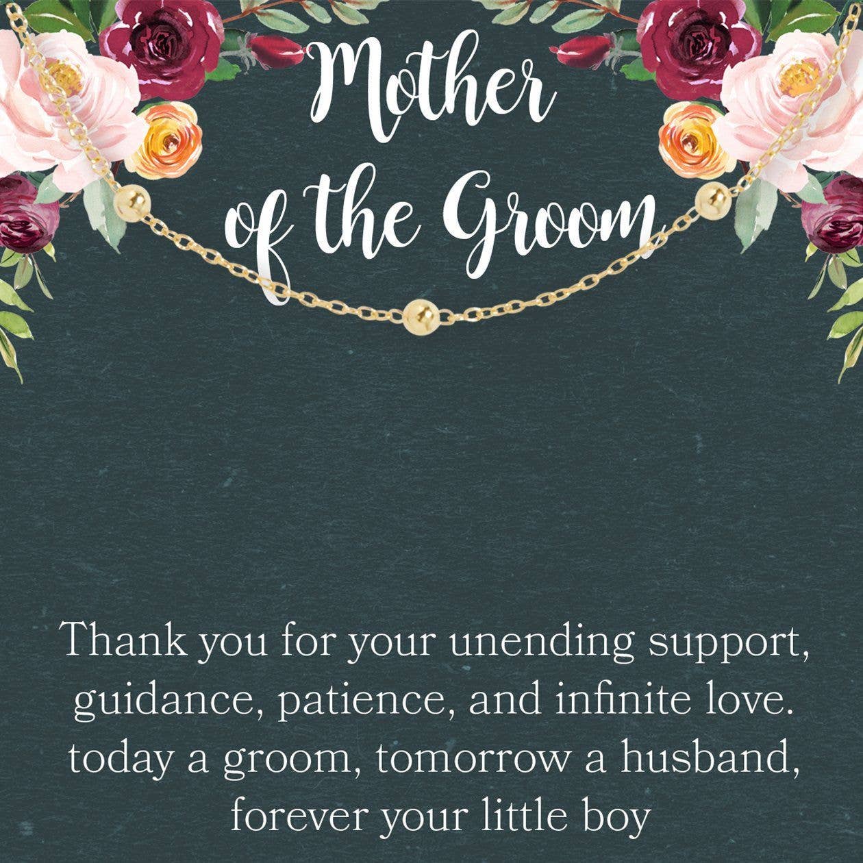 Gold Mother of the Groom Bracelet for wholesale on Faire0