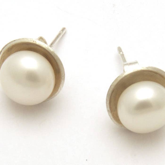 Nature-Inspired Fresh Water Pearl Stud Earrings for wholesale by Tamara Kelly Designs