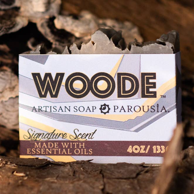 Woode Aceite Esencial Jabón para Hombres Barra 4oz para venta al por mayor de Old Factory Soap + Parousia Perfumes