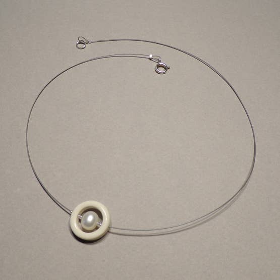 Timeless Elegance Single White With White AA Pearl Necklace for wholesale by Manda Wylde Designs