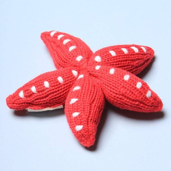 Organic Starfish Rattle Baby Toy (Handmade) for wholesale by Estella
