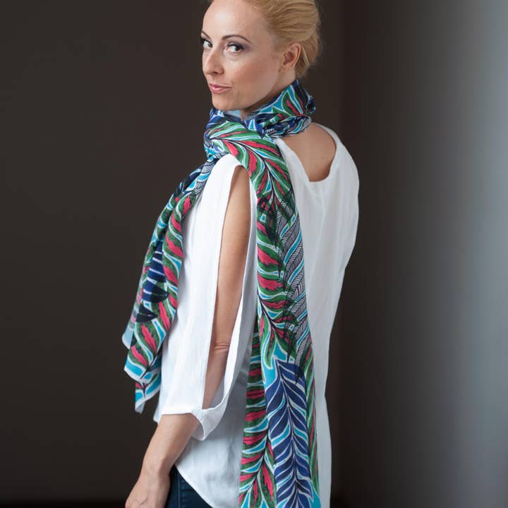 Ramona botanische zijden sjaal voor wholesale door Robin Ann Meyer
