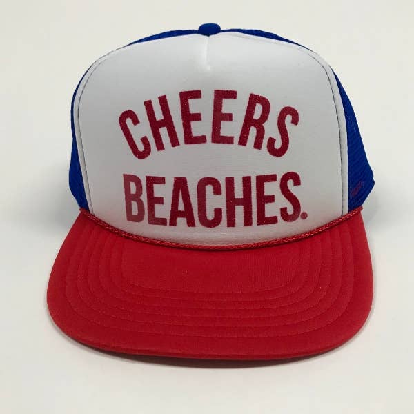 Cheers Beaches - Wholesale Trucker Hat - Women's - Cheers Beaches Retro Red White & Blue Trucker Hat2