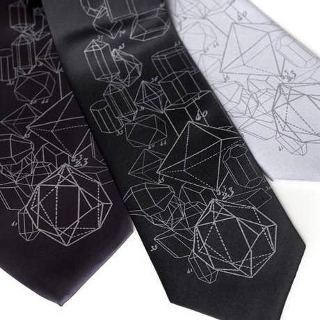Cyberoptix Tie Lab - Wholesale Necktie - Men's - Crystalline Structure Silk Necktie. Crystal Math Geology Tie