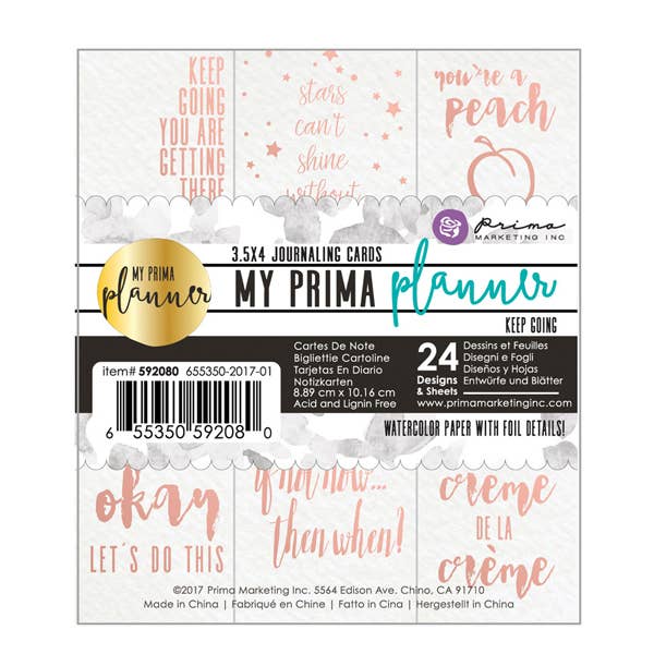Prima Marketing Inc - Venta al por mayor Conjunto de papelería y tarjetas - Mis tarjetas de diario con adornos y adornos de Prima Planner siguen funcionando