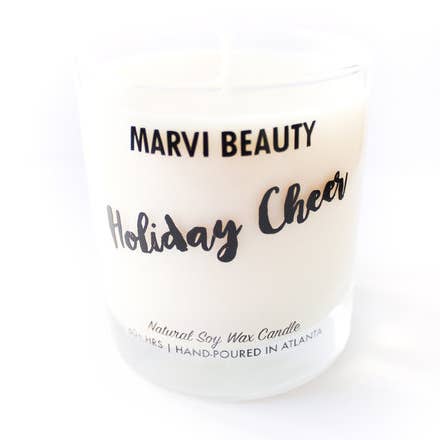 Holiday Cheer Soy Wax Candle for wholesale by Marvi Beauty