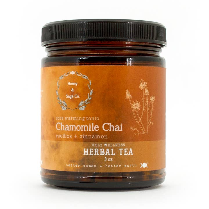 3 Oz Chamomile Chai Herbal Tea for wholesale by Honey & Sage Co