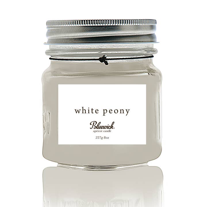 Witte pioen schroeftop mason voor wholesale door Bluewick