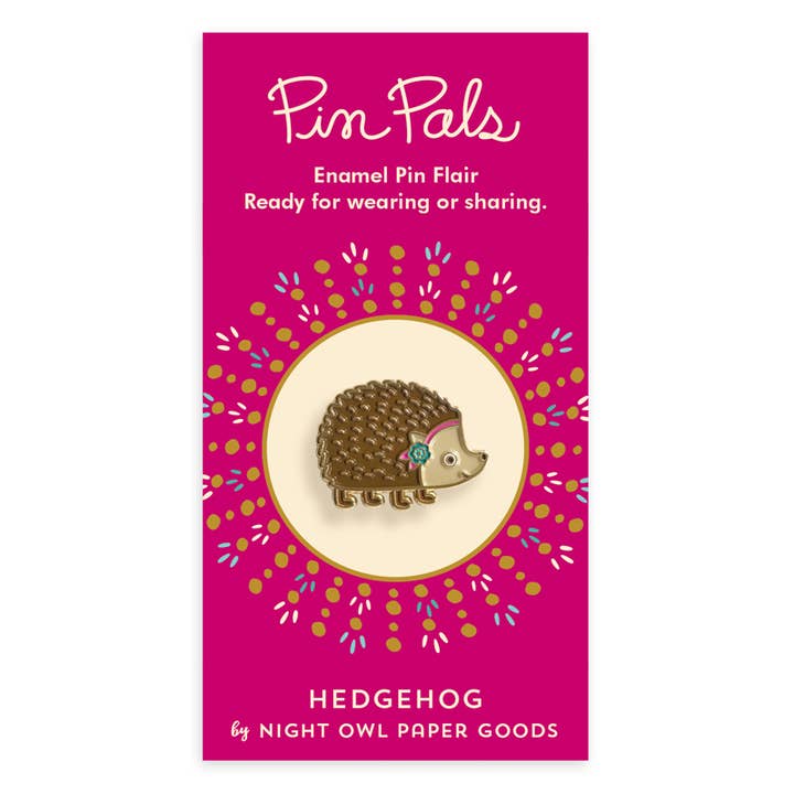 Night Owl Paper Goods - Wholesale Lapel Pin/Button - Hedgehog Enamel Pin3