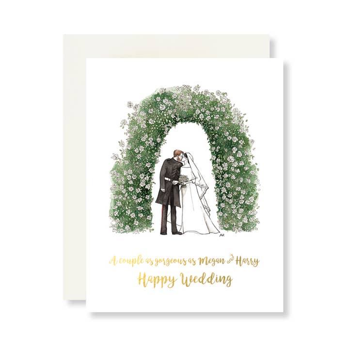 Megan & Harry Royal trouwkaart, foliedruk voor wholesale door akrDesignStudio