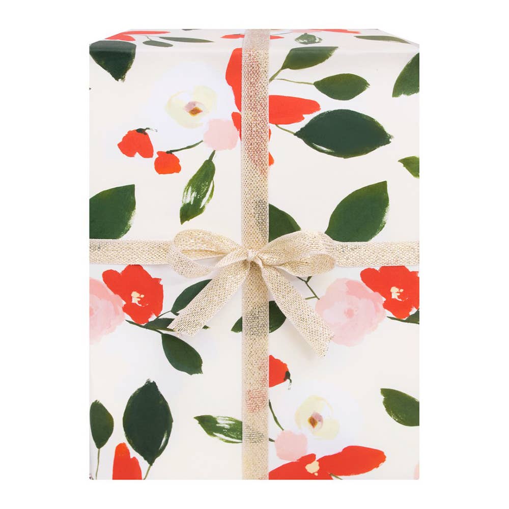 JODDS LUXURY SPRING FLOWER GIFTWRAP 2 sheets with matching mini card gift tags