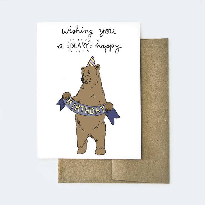 Aviate Press - Wholesale Birthday Card - Bear Happy Birthday Card - Pun Greeting Card1