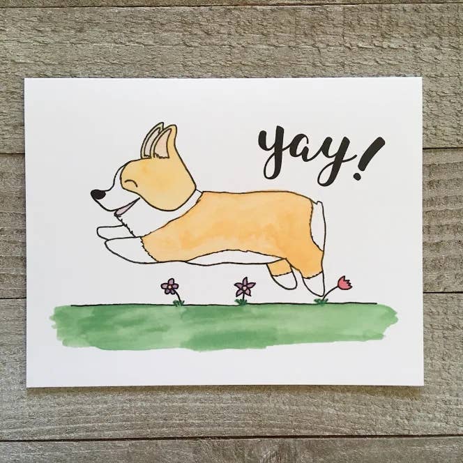 Corgi Congrats Card for wholesale by Ink Delights