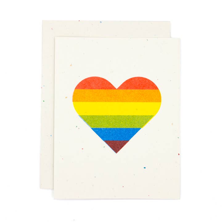 Rainbow Pride Heart Risograph kort för wholesale av These Are Things