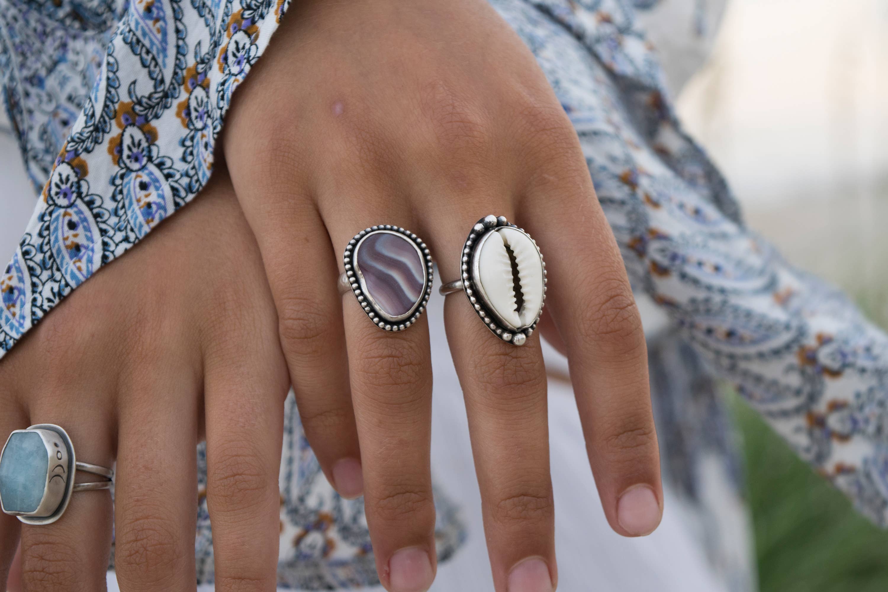 Indigo Moon Jewels - Wholesale Cocktail/Statement Ring - Cowrie Shell Ring1