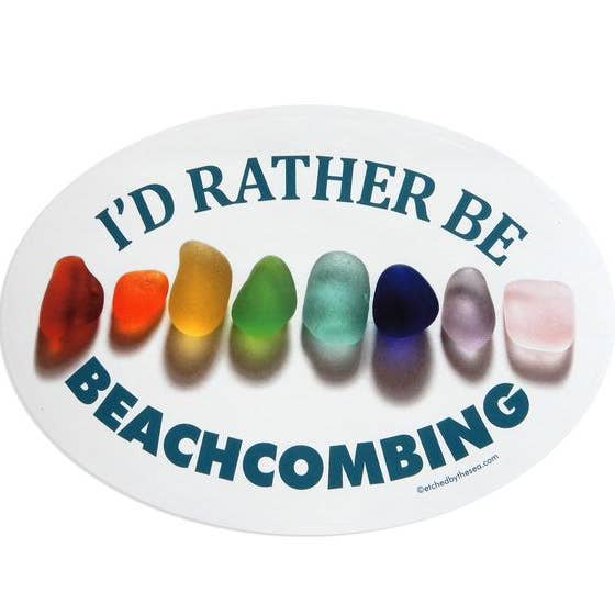 Etched by the Sea, Inc. - Wholesale Sticker - I'd Rather Be Beachcombing Nuggets Bumper Sticker