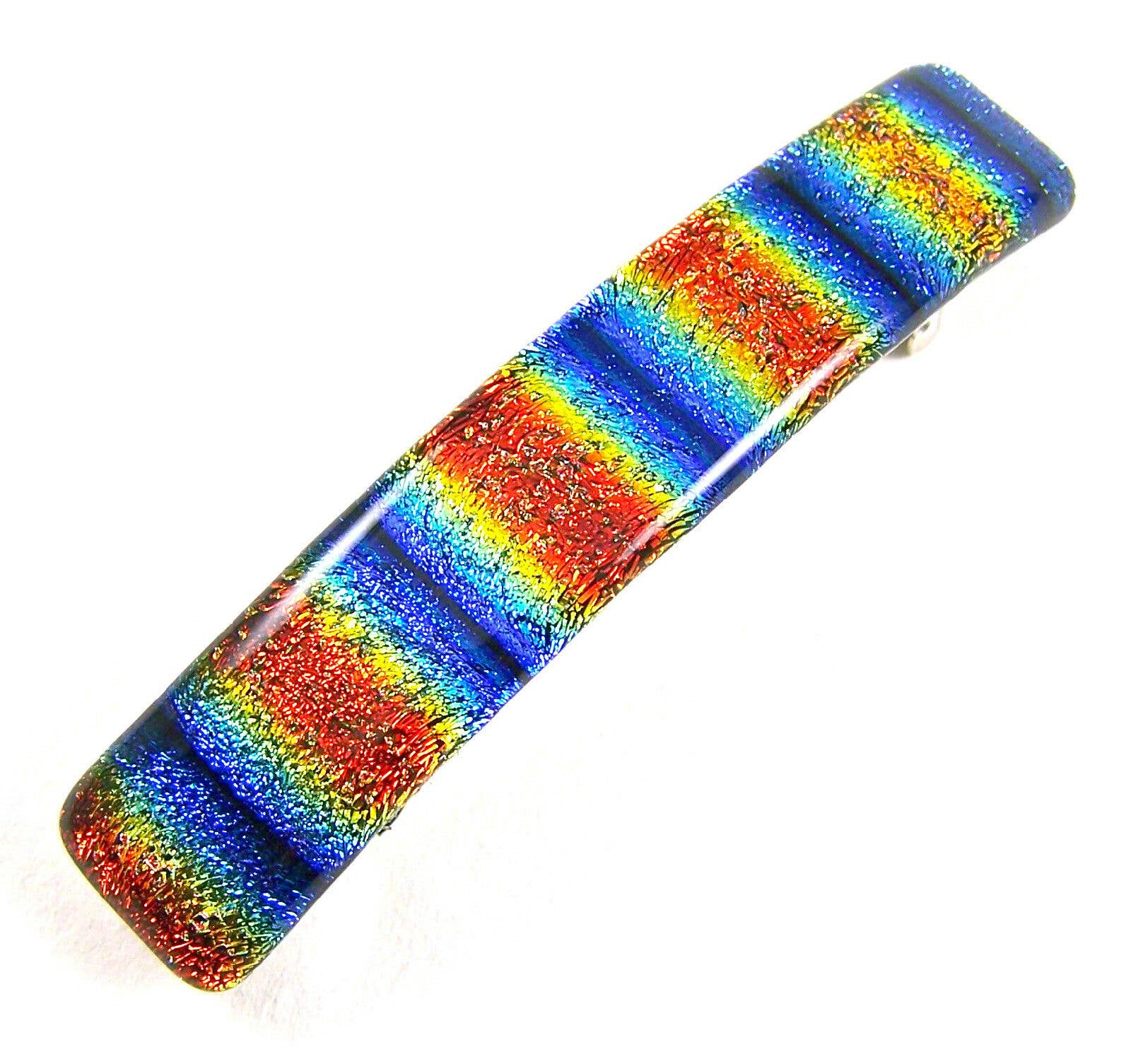Glass Town USA - Wholesale Barrette - Women's - Barrettes Dichroic Glass Tie Dye Patterns Large 0r Medium8