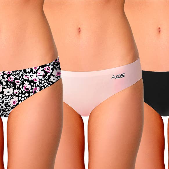 AQS Seamless Underwear - 3 Pack Cherry Blossom/Pink/Black for wholesale by AQS Brand Inc.