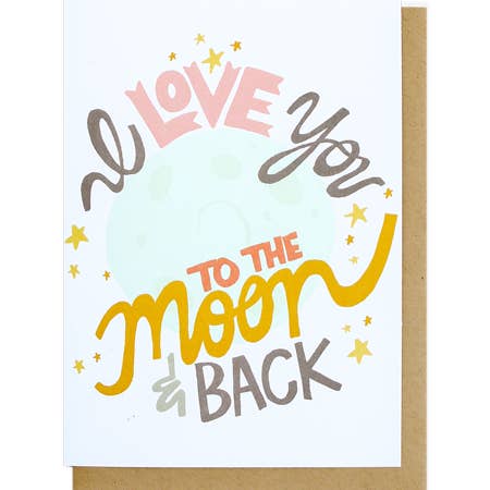 Thimblepress - Wholesale Love Card - I Love You To The Moon Single Card