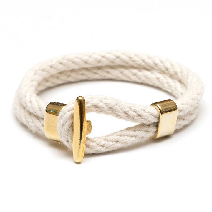 Camden -  Ivory/Gold - Nautical Rope Bracelet for wholesale by Allison Cole Jewelry