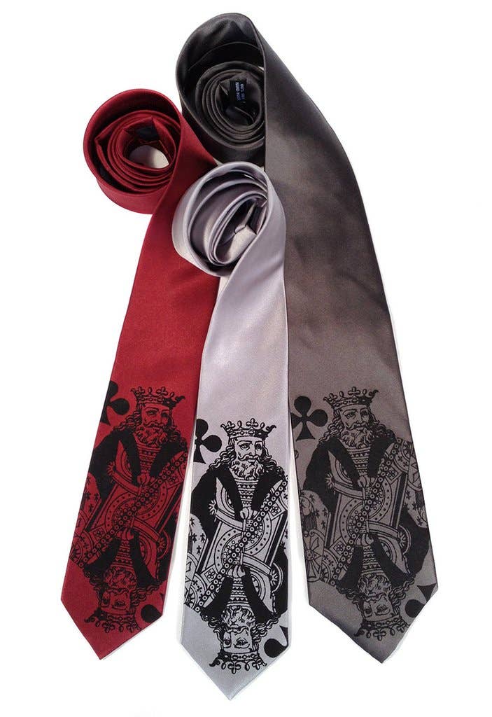 Cyberoptix Tie Lab - Wholesale Necktie - Men's - Playing Card Necktie. "Poker Face" King Tie.2