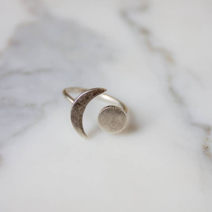 Océanne - Venta al por mayor Anillo de banda/apilable - Anillo de Luna Ajustable de Latón o Plata1