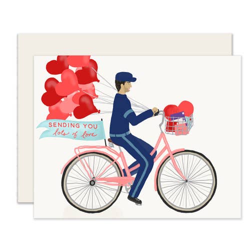 Bicycle Love Messenger | Cute I Love You Card for wholesale by Slightly Stationery