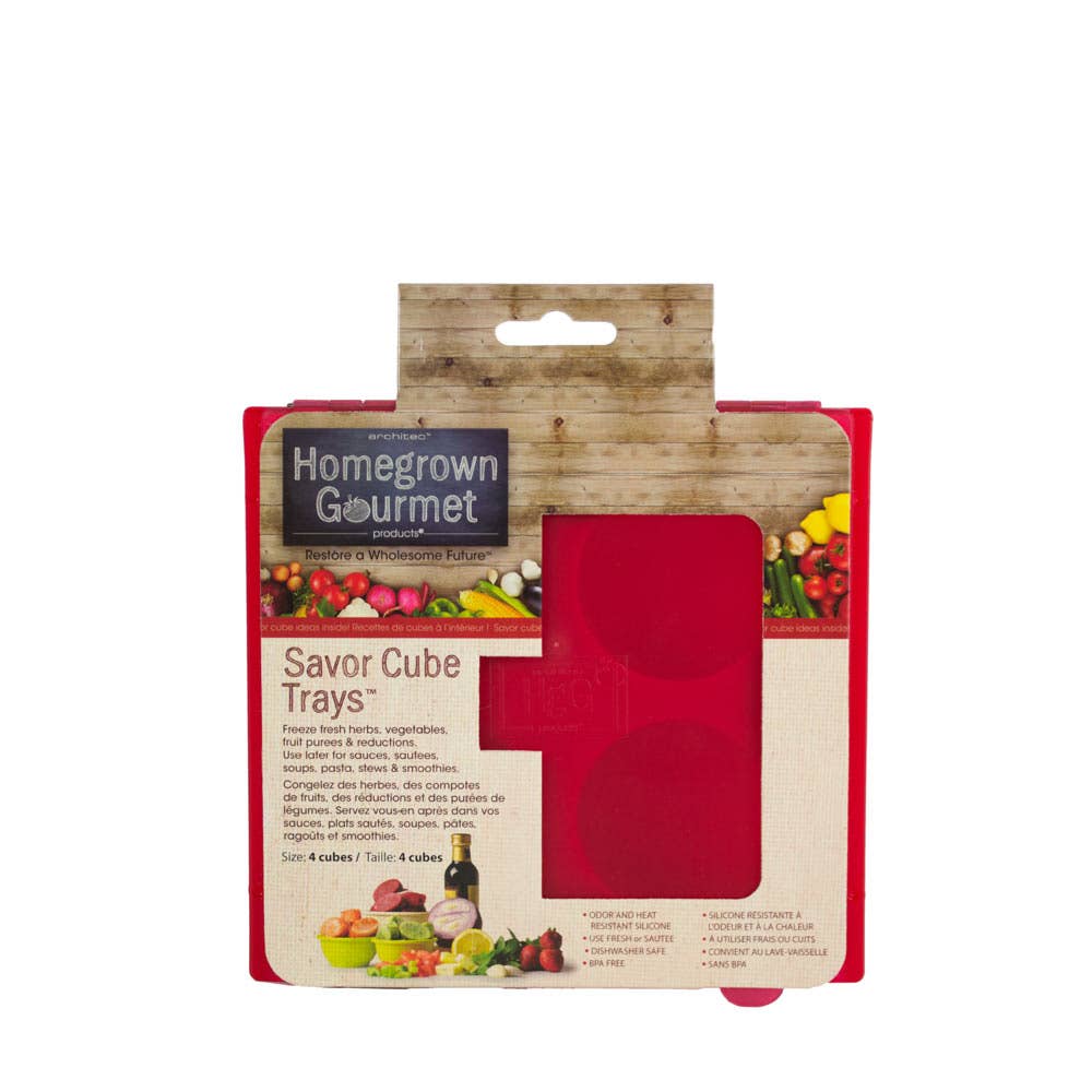 red HGG™Savor Cube Trays™ 4 Cubes for wholesale on Faire1