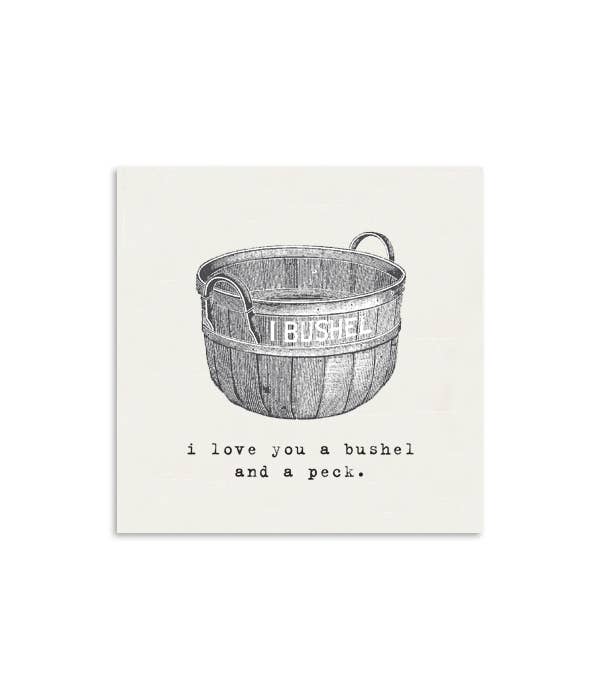 Tiramisu Paperie - Wholesale Love Card - I Love You a Bushel and a Peek Mini Greeting Card