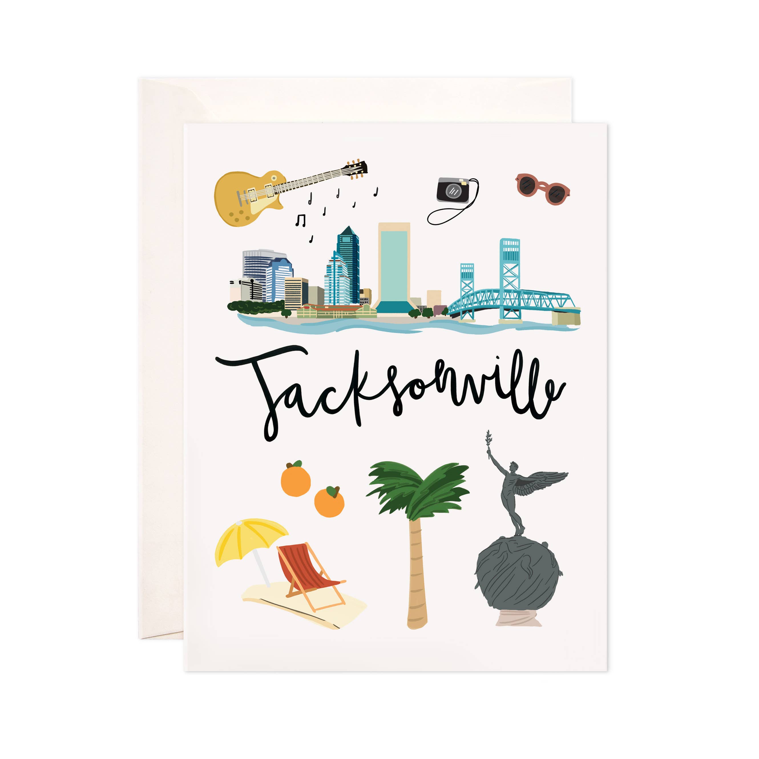 Bloomwolf Studio - Wholesale Everyday Greeting Card - Jacksonville Greeting Card - Florida Stationery Card Set, Hostess, Teacher, Travel Gift0