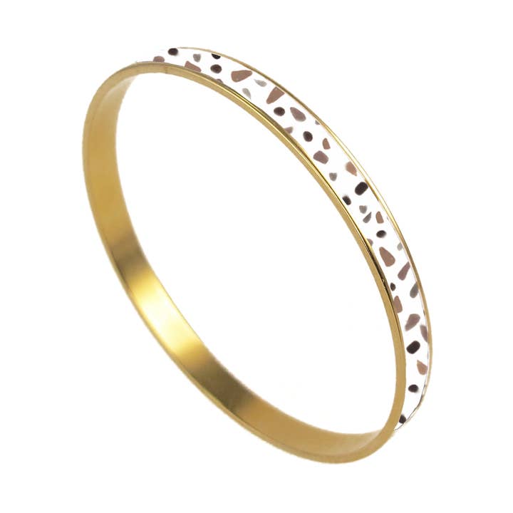 Neutral Terrazzo Terra Bangle for wholesale by Marionwild Jewelry
