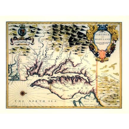 1676 Virginia & Maryland Map - John Speed's Atlas for wholesale by Historic Urban Plans, Inc.