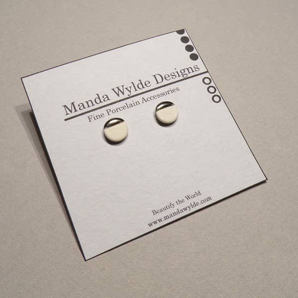 White and Platinum Lustre Studlets for wholesale by Manda Wylde Designs