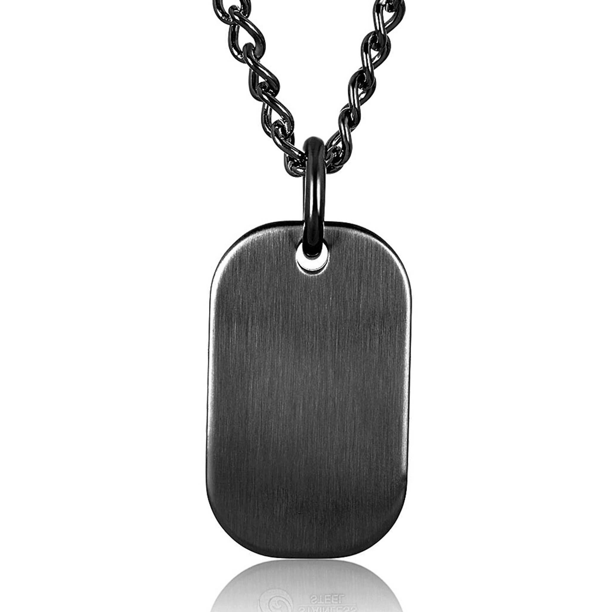 Stainless Steel 2 Engravable Dog Tag & Chain.Wholesale - 925Express