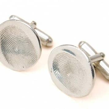 Custom Silver Fingerprint Cufflinks for wholesale by Precious Metal Prints