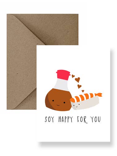 Soy Happy For You Congratulations and Wedding Card for wholesale by IMPAPER