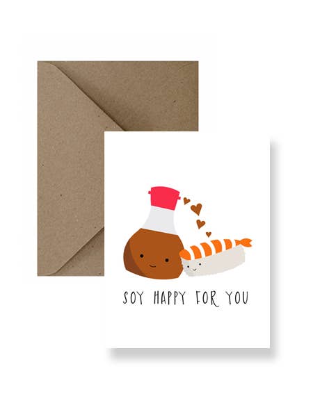Soy Happy For You Congratulations and Wedding Card for wholesale by IMPAPER