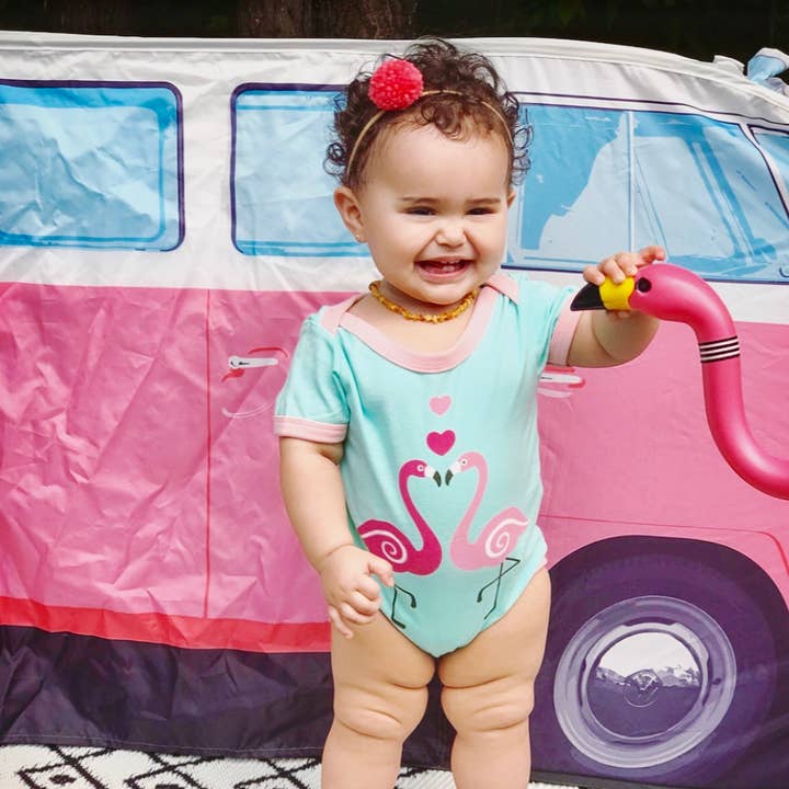 Flamingo Baby Bodysuit for wholesale by Doodle Pants