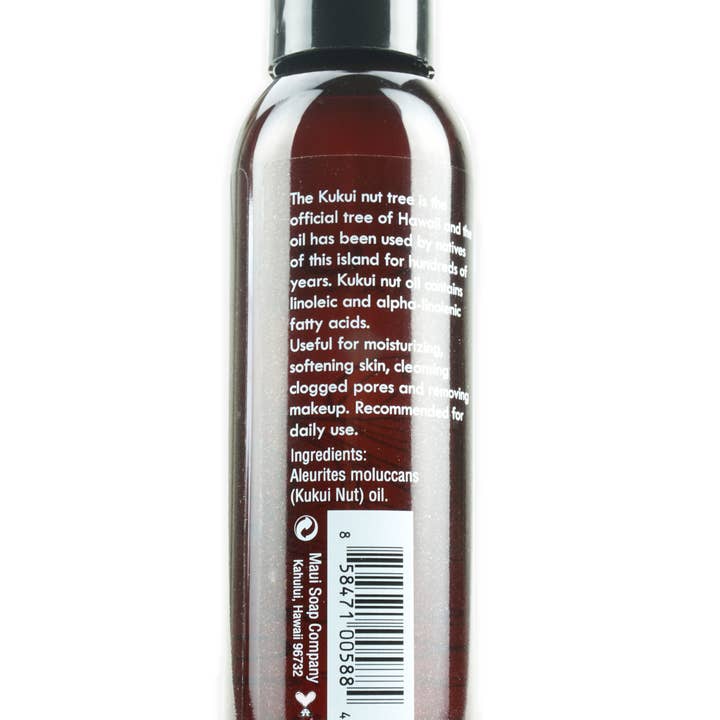 Maui Soap Co. - Wholesale Bath/Body Oil - Pure Kukui Oil, Fragrance-Free 4 oz