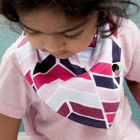 MAGENTA HERRINGBONE Pattern | Premium Baby Bandana Bib for wholesale by Glossydots Baby