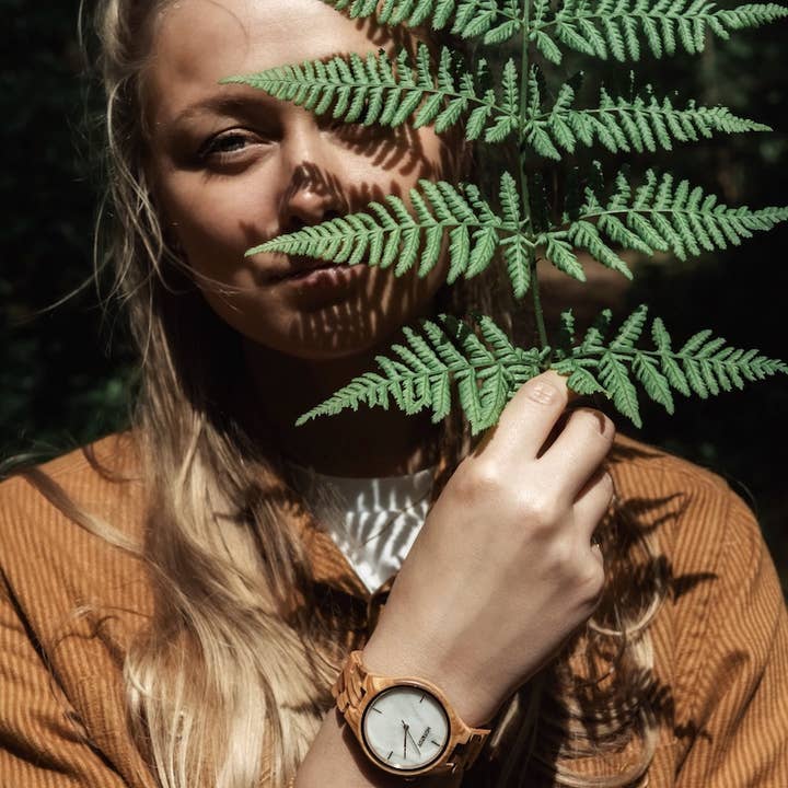 HOT&TOT - Wholesale Wrist Watch - Unisex - TAYGA | Wood watch | White Marble | Sustainable | Rose gold1