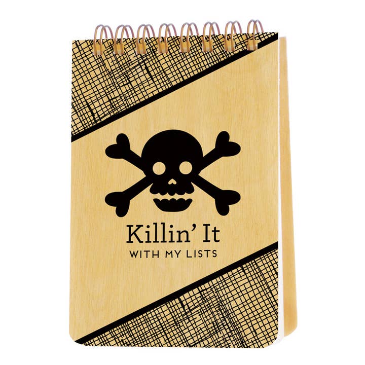 Killin' It Wood Mini Notepad for wholesale by Night Owl Paper Goods