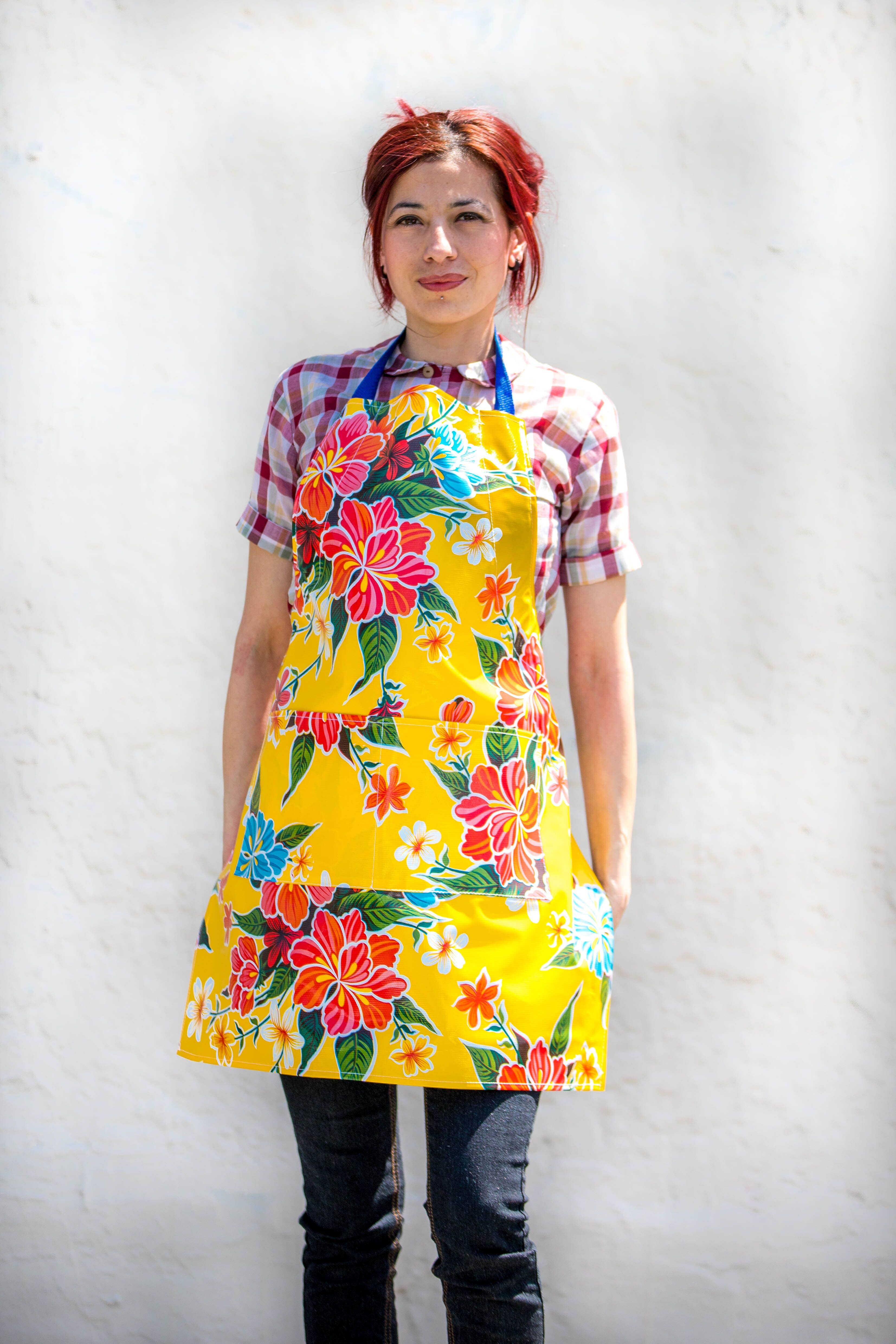 Oilcloth International - Vendita all'ingrosso Grembiuli - Grembiule Ibisco Giallo1