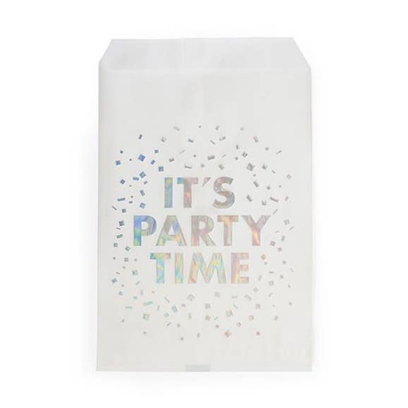 It's Party Time Foil Stamped Treat Bag for wholesale by Alexis Mattox Design