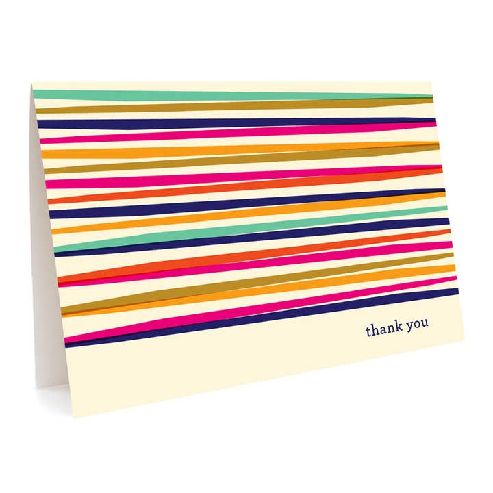 Party Lines Thank You Cards, Box of 6 for wholesale by Night Owl Paper Goods
