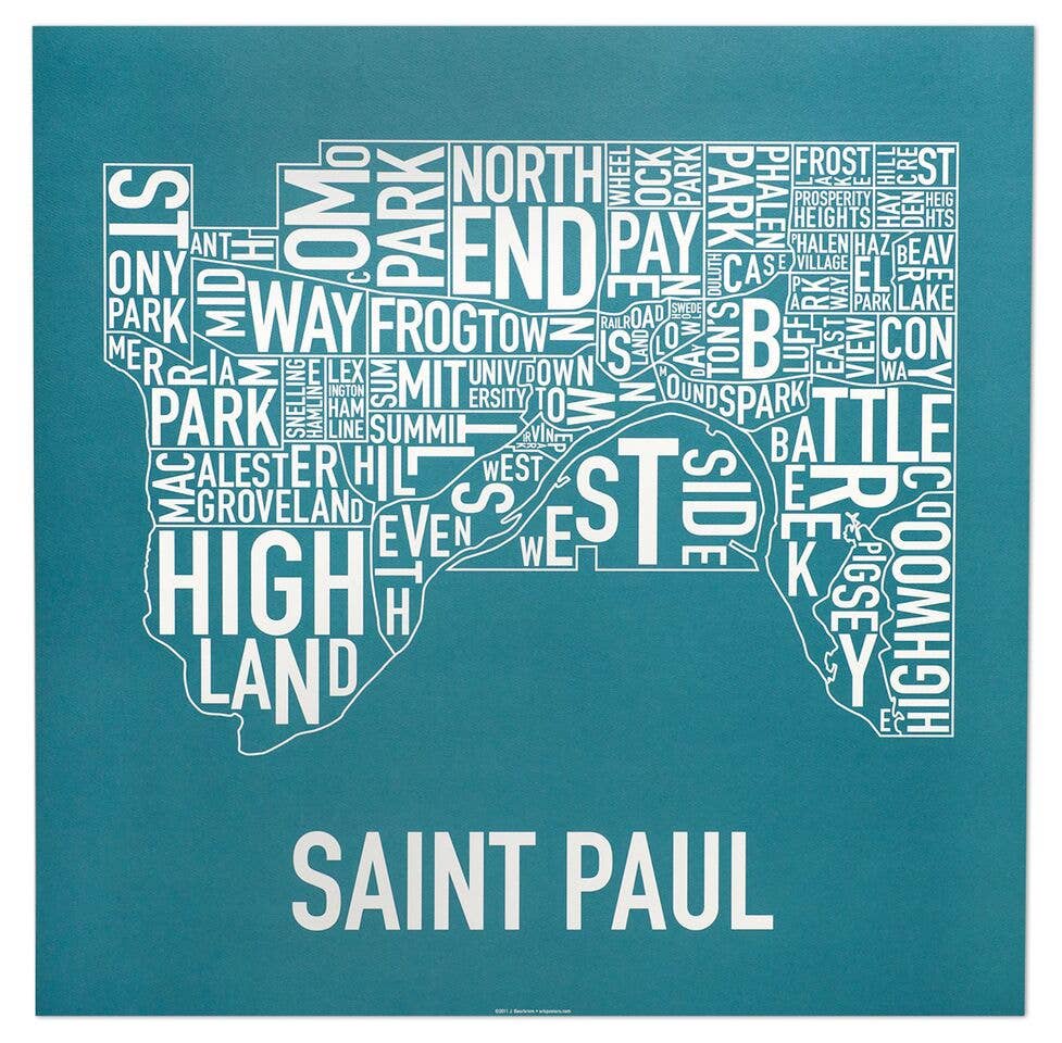 Ork Posters - Wholesale Poster - 20" x 20" Saint Paul Neighborhood Map Poster3